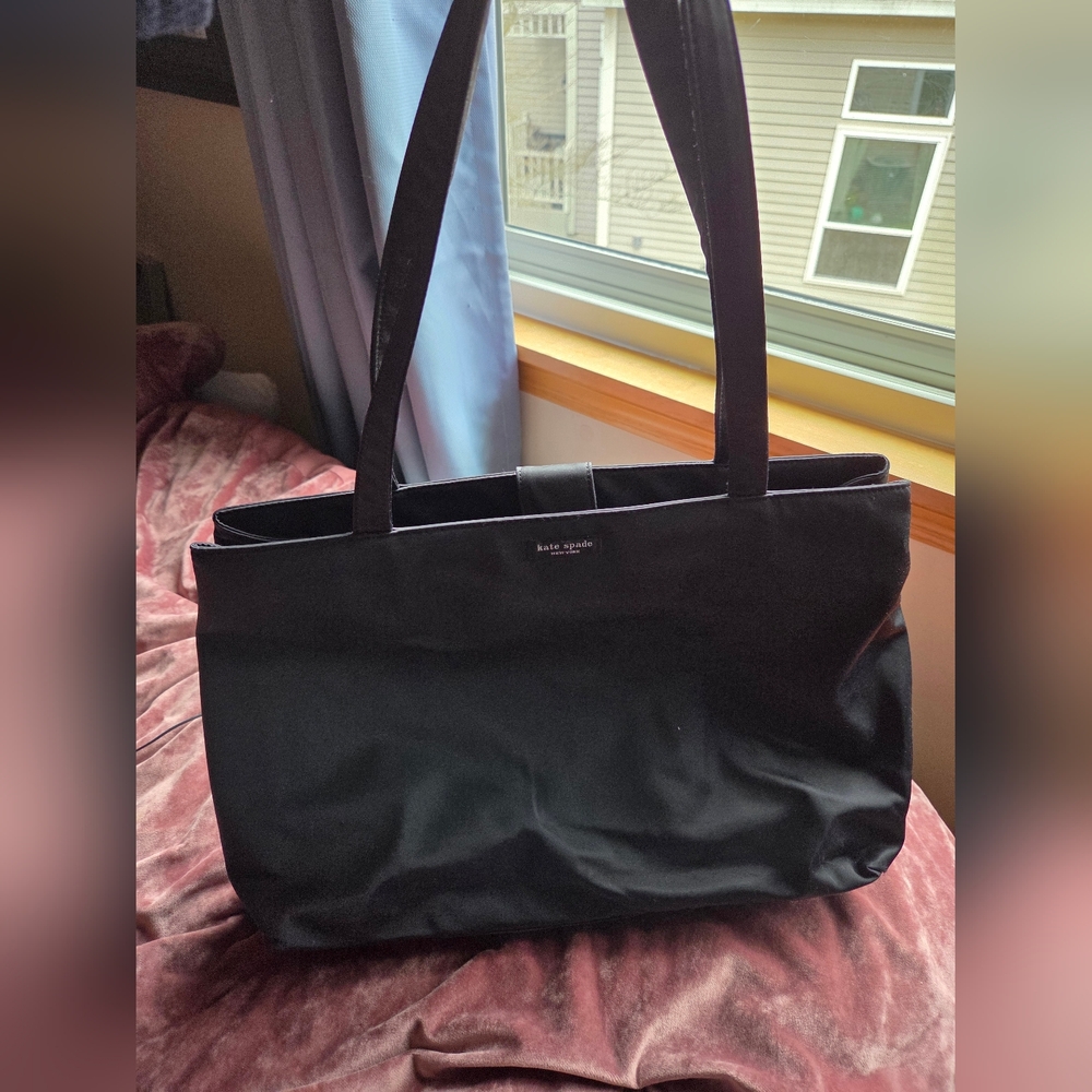 Kate Spade Black Nylon Tote / Diaper Bag with Changing Pad